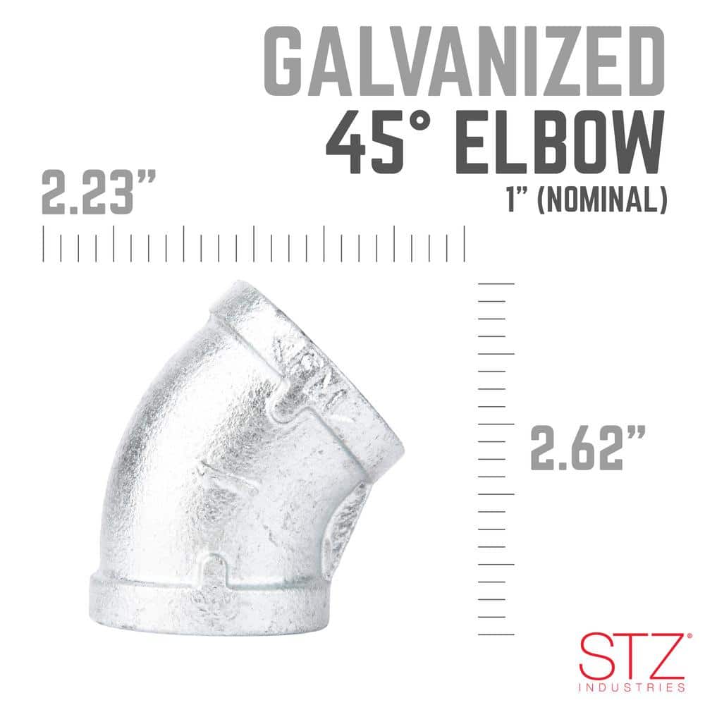STZ Galvanized Iron 45° Elbow (2)