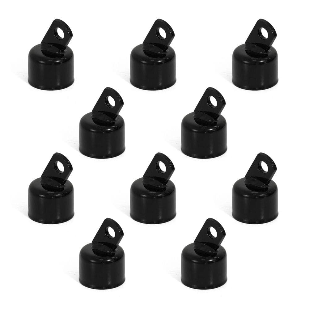 Fencer Wire 1-5/8 in. Chain Link Fence Black Galvanized Steel Top Rail End Cap (Pack of 10) (1)