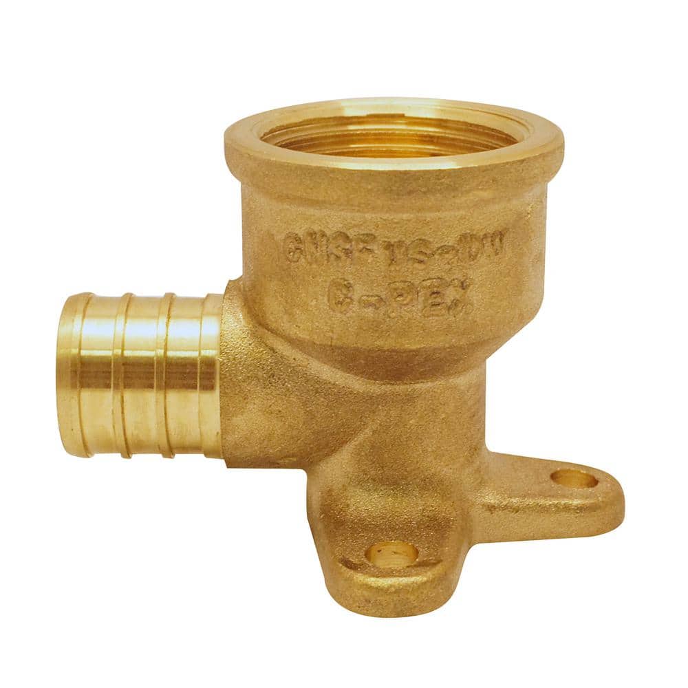 Apollo 1/2 in. Brass PEX-B Barb x 1/2 in. Female Pipe Thread Adapter 90-Degree Drop-Ear Elbow (1)