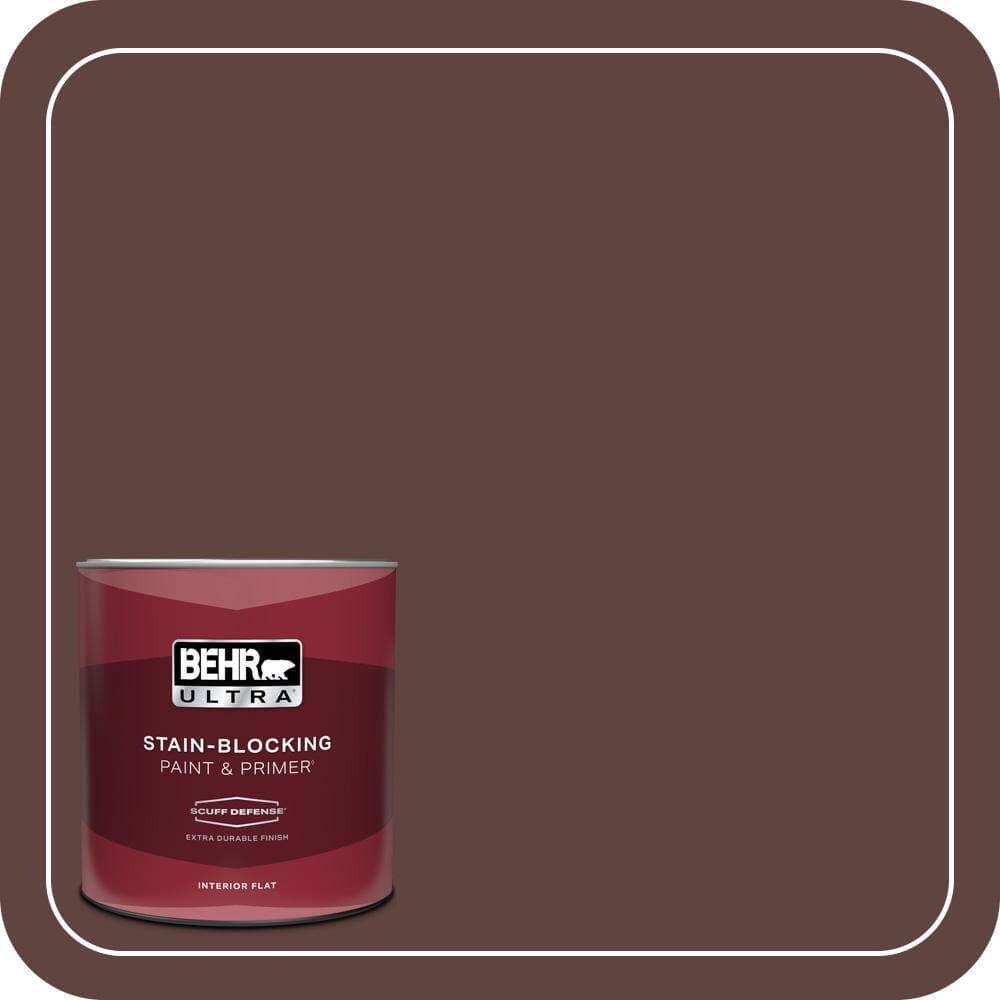 BEHR ULTRA 1 qt. #MQ1-54 Death By Chocolate Extra Durable Flat Interior Paint & Primer (1)