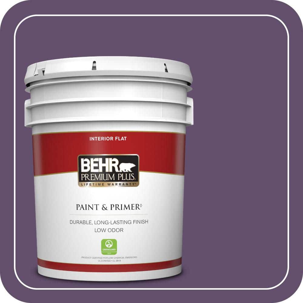BEHR PREMIUM PLUS 5 gal. #660D-7 Blackberry Farm Flat Low Odor Interior Paint & Primer