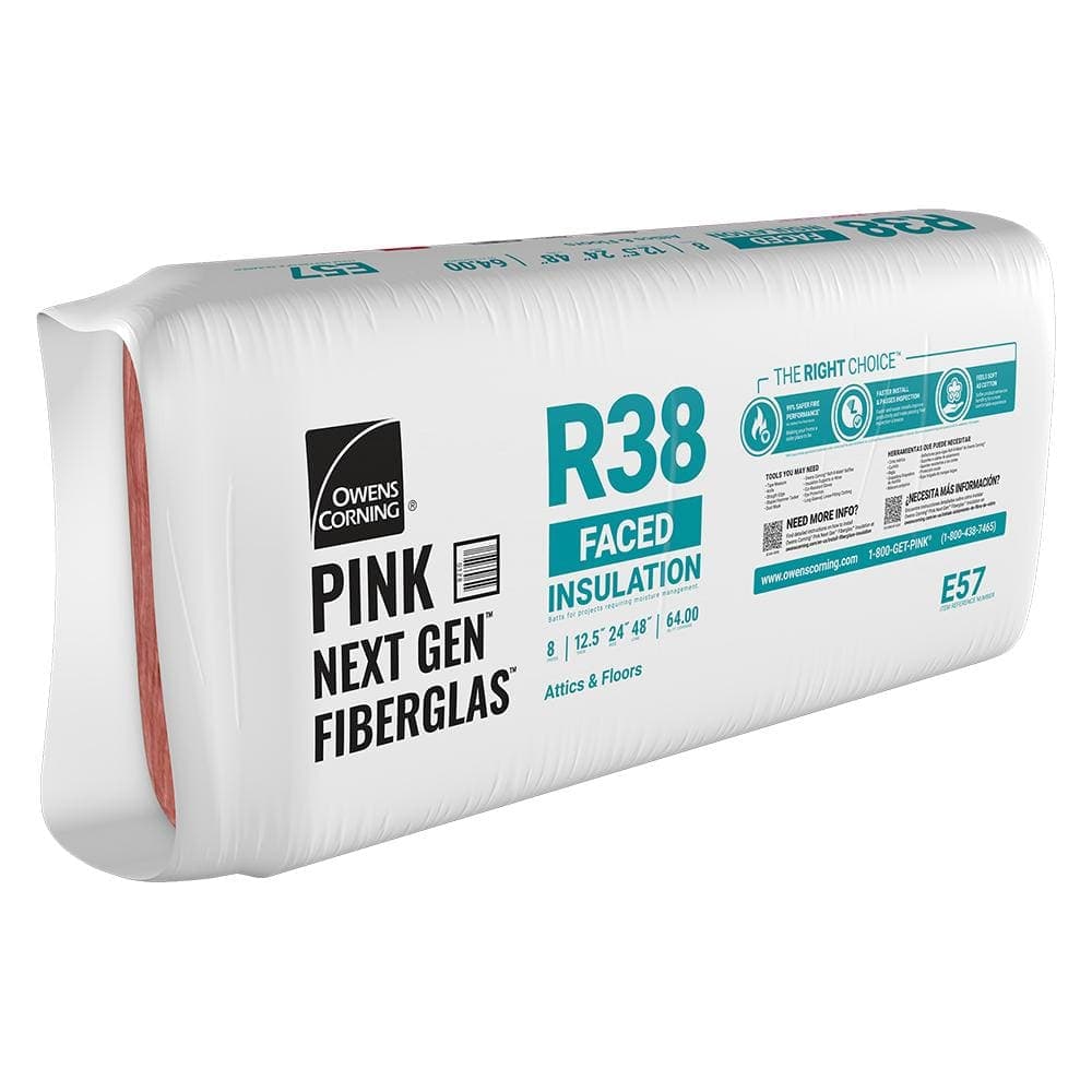 Owens Corning R-38 Faced Fiberglass Insulation Batt 24 in. x 48 in. (1 Bag) (4)
