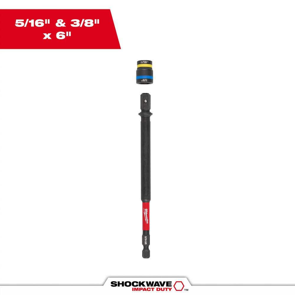 Milwaukee SHOCKWAVE Impact Duty 5/16 and 3/8 X 6 in. QUIK-CLEAR 2 in 1 Magnetic Nut Driver (1)