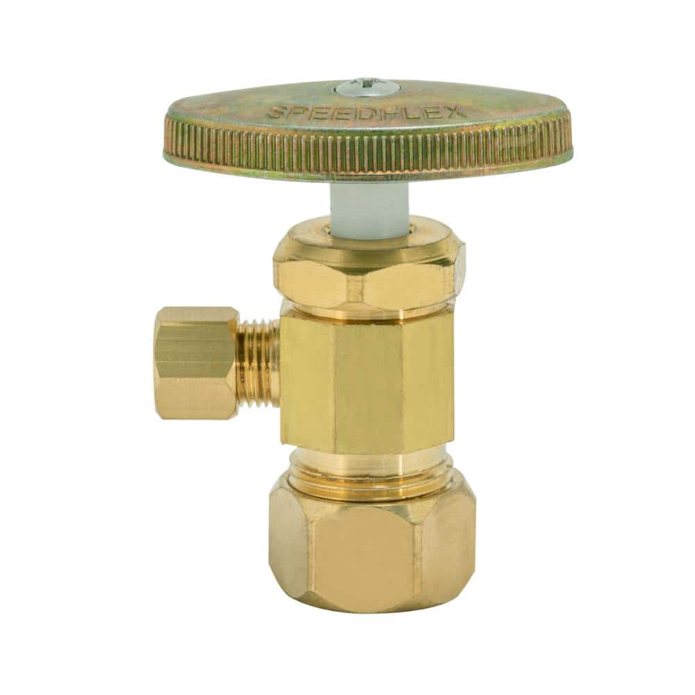 EASTMAN 5/8 in. Compression x 1/4 in. Compression Angle Stop Valve in Rough Brass (3)
