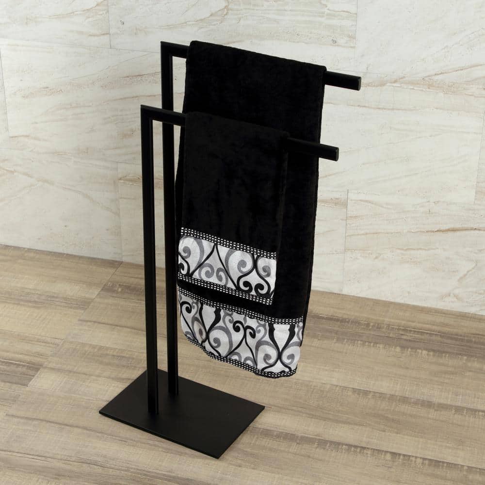 Kingston Brass Edenscape 2-Bar Freestanding Towel Rack in Matte Black (2)