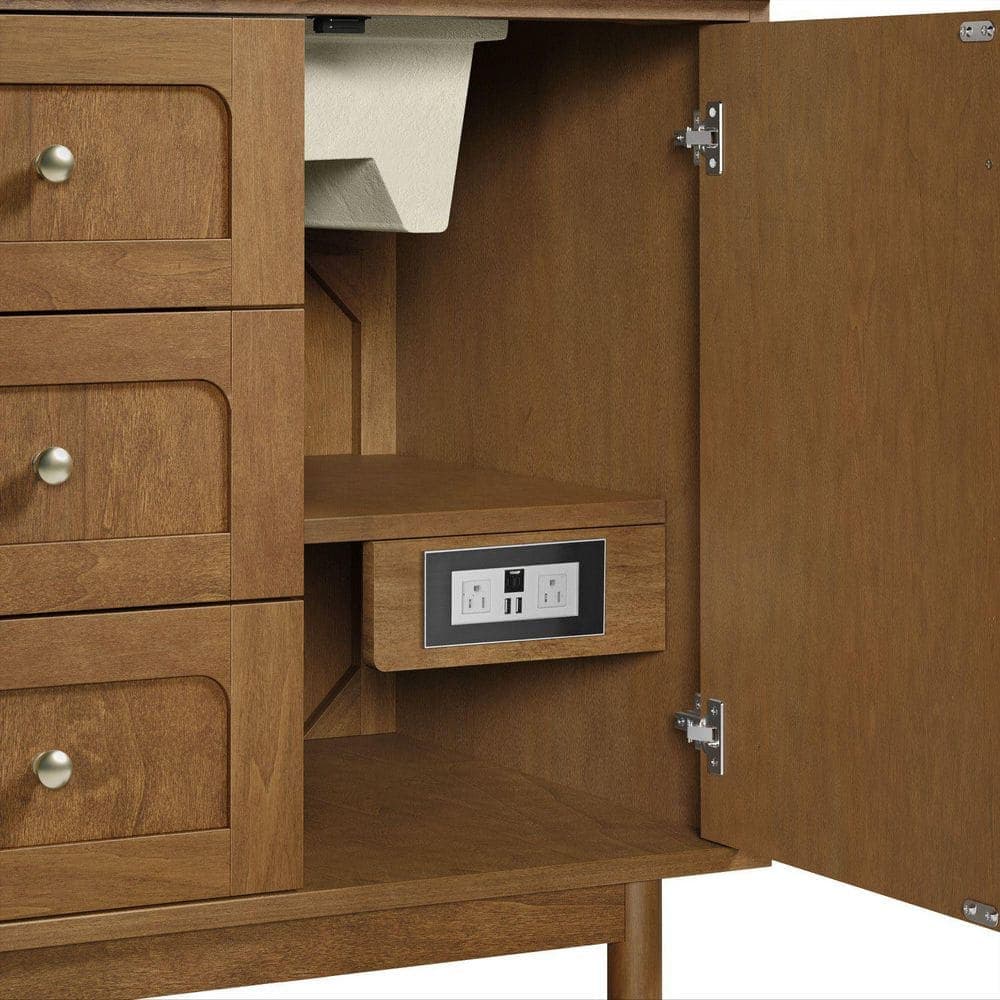 James Martin Vanities Laurent 59.9 in. W x 23.0 in. D x 33.0 in. H Double Bath Vanity Cabinet without Top in Honey Oak (3)