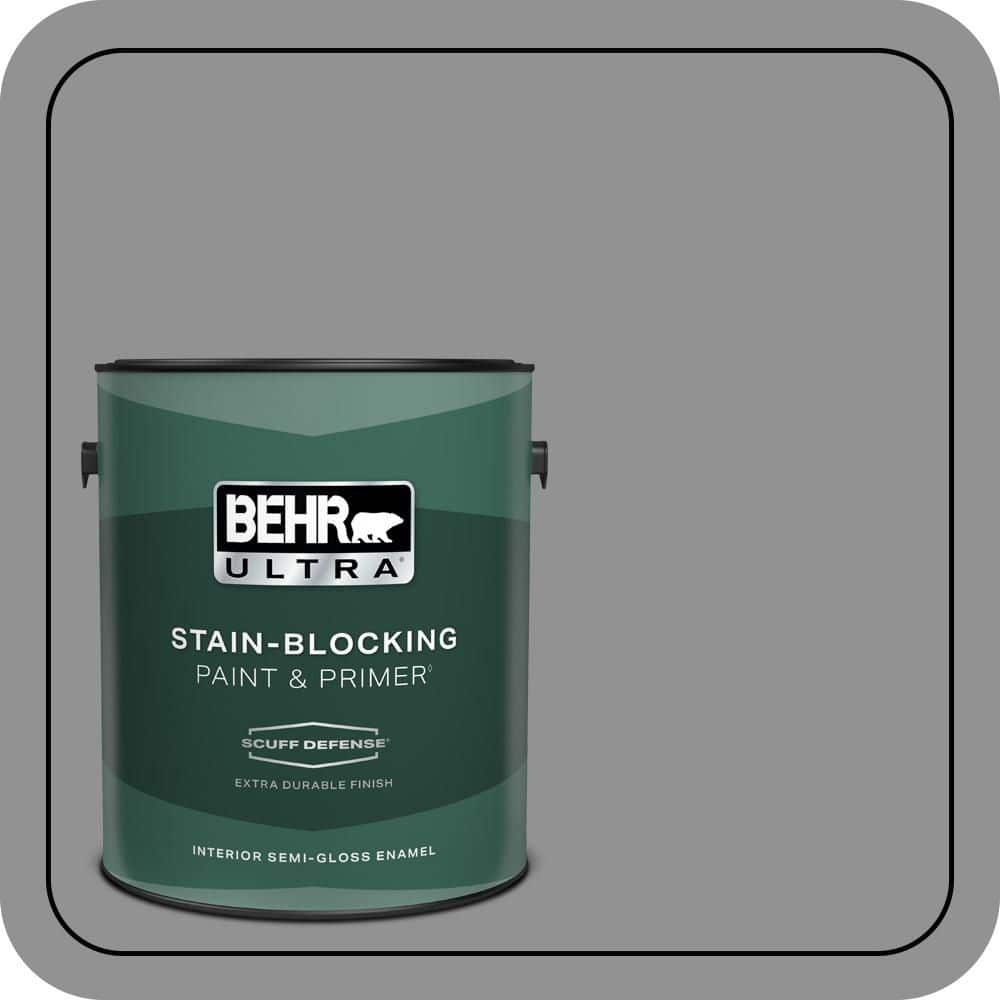 BEHR ULTRA 1 gal. #N520-4 Cool Ashes Extra Durable Semi-Gloss Enamel Interior Paint & Primer