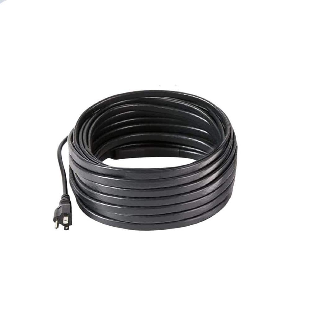 Angel Sar 80 ft. 8W/ ft. 120V 70℃ Roof Snow Roof Safety Tool De-Icing Pipe Heating Cable for Water Pipes Self-Regulating (1)
