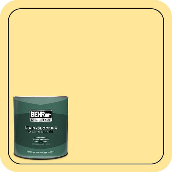 BEHR PREMIUM PLUS #390B-4 Chilled Lemonade Enamel Low Odor & Primer (2)
