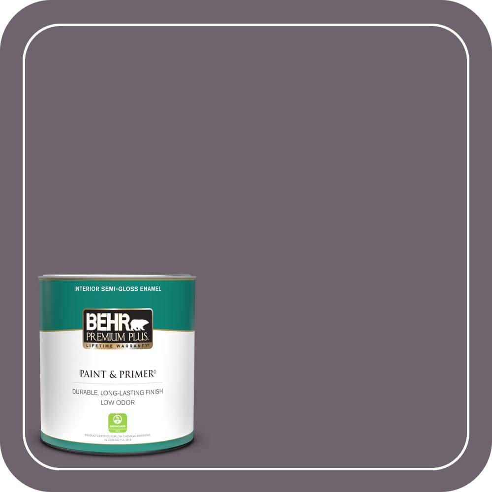 BEHR PREMIUM PLUS 1 qt. #670F-6 Vintage Grape Semi-Gloss Enamel Low Odor Interior Paint & Primer