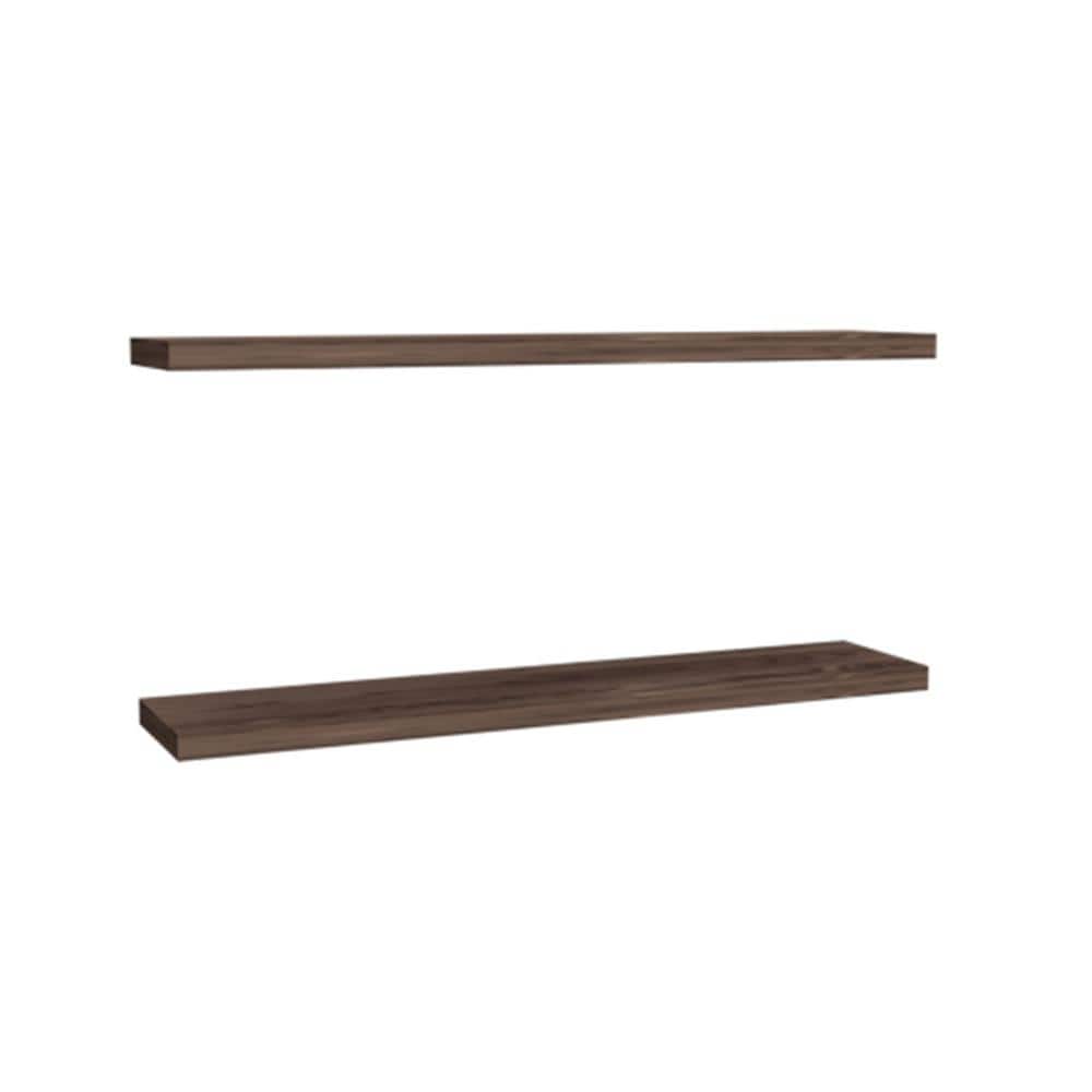 Adrinfly 47.3 in. W x 1.5 in. H x 9.8 in. D Particle Board Wide Rectangular Floating Shelf in Walnut Brown (2-Piece) (1)