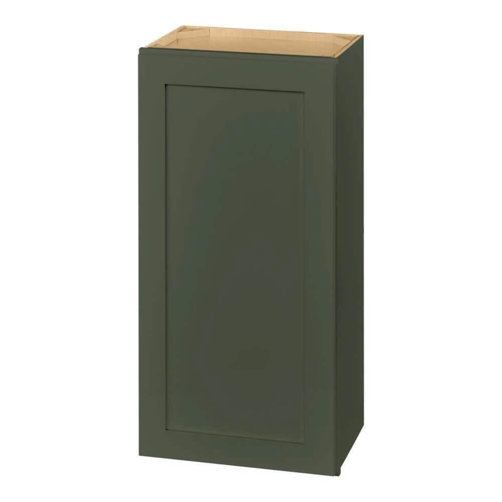 Hampton Bay Avondale 18 in. W x 12 in. D x 36 in. H Ready to Assemble Plywood Shaker Wall Kitchen Cabinet in Fern Green