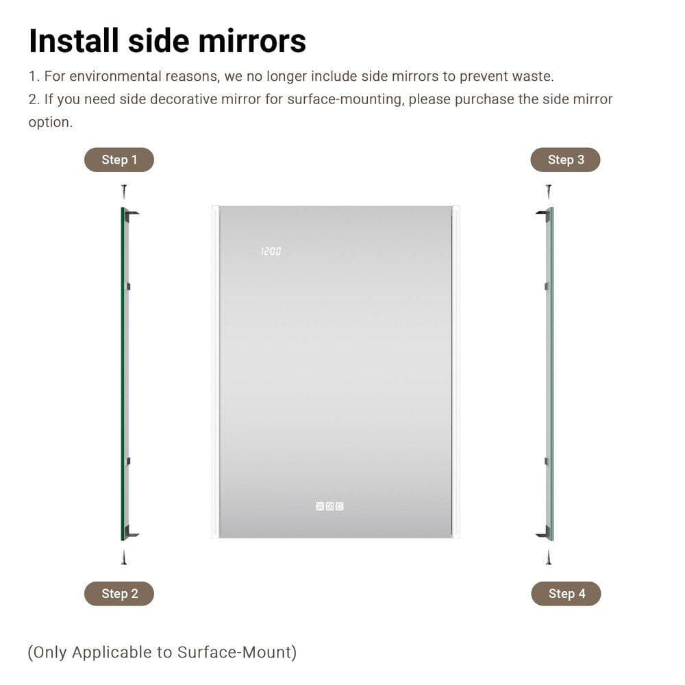 QueenFun Aura 4 in. W x 30 in. H Mirror Side Kits 2-Packs (2)