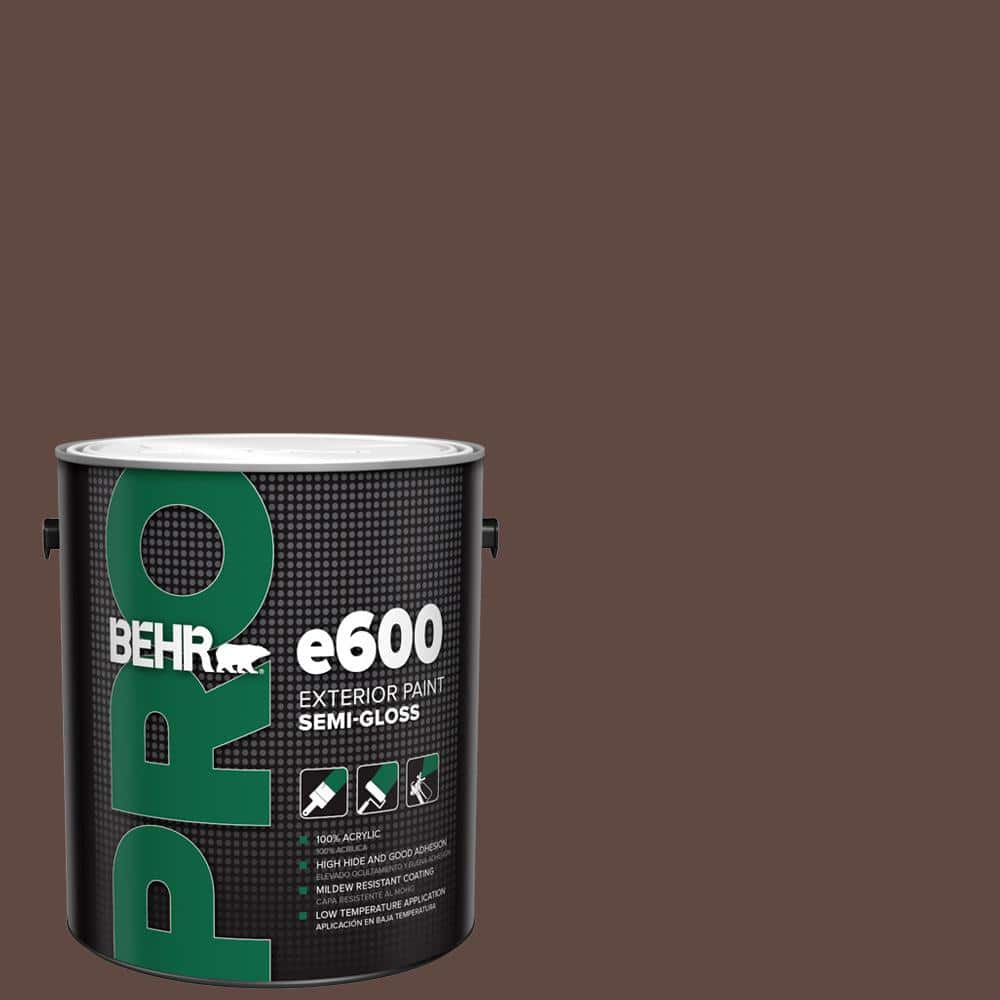 BEHR PRO 1 gal. #N150-7 Chocolate Therapy Semi-Gloss Acrylic Exterior Paint (1)
