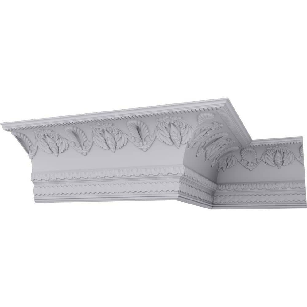 Ekena Millwork 14-1/8 in. x 16-3/8 in. x 94-1/2 in. Polyurethane Cove Harvest Crown Moulding (1)