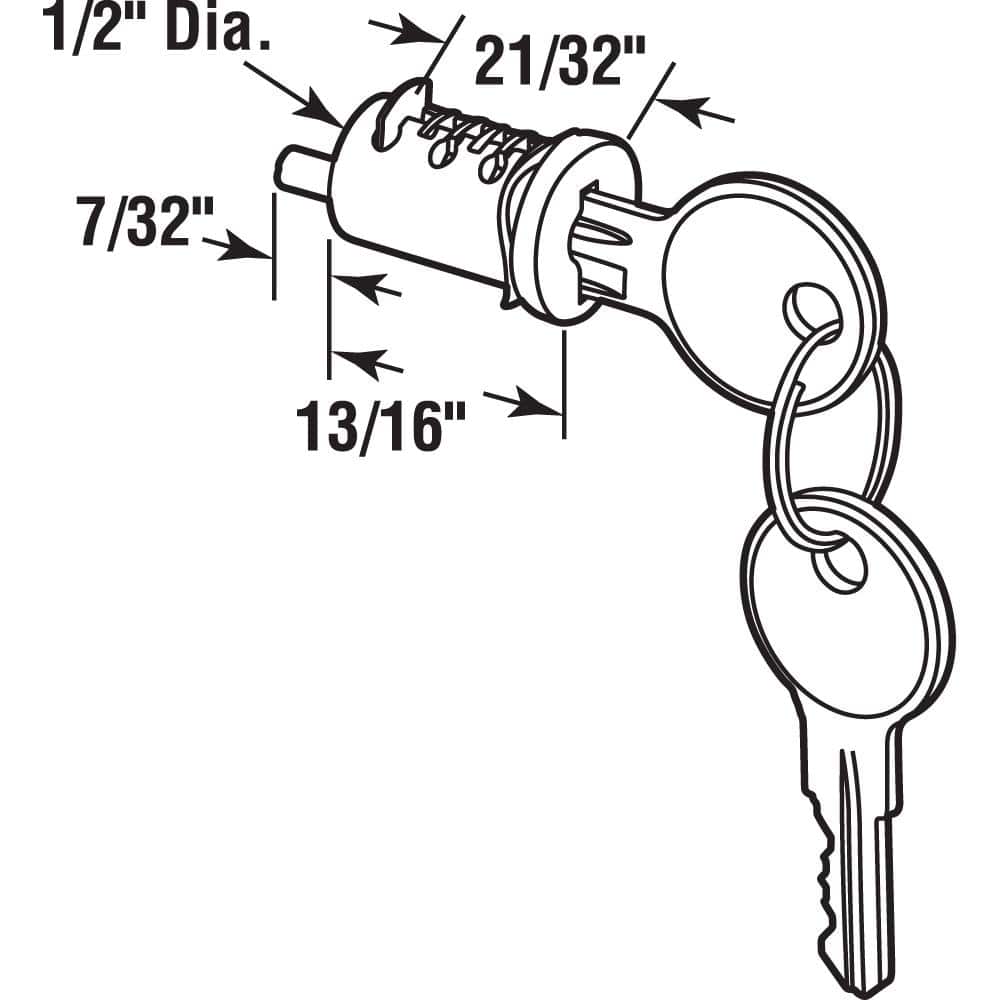 Prime-Line 1 in., Wafer Type Sliding Diecast Door Cylinder Lock (2)