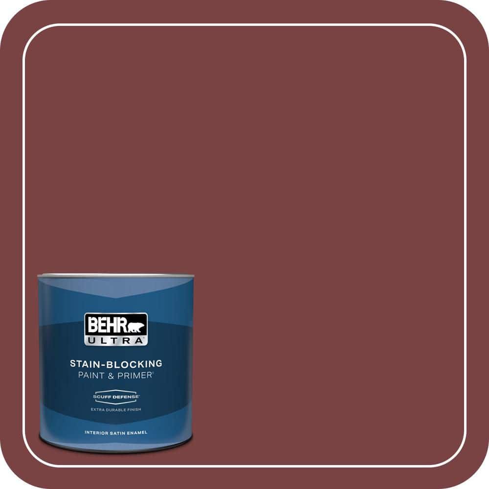 BEHR ULTRA 1 qt. #S-H-140 Cinnamon Cherry Extra Durable Satin Enamel Interior Paint & Primer