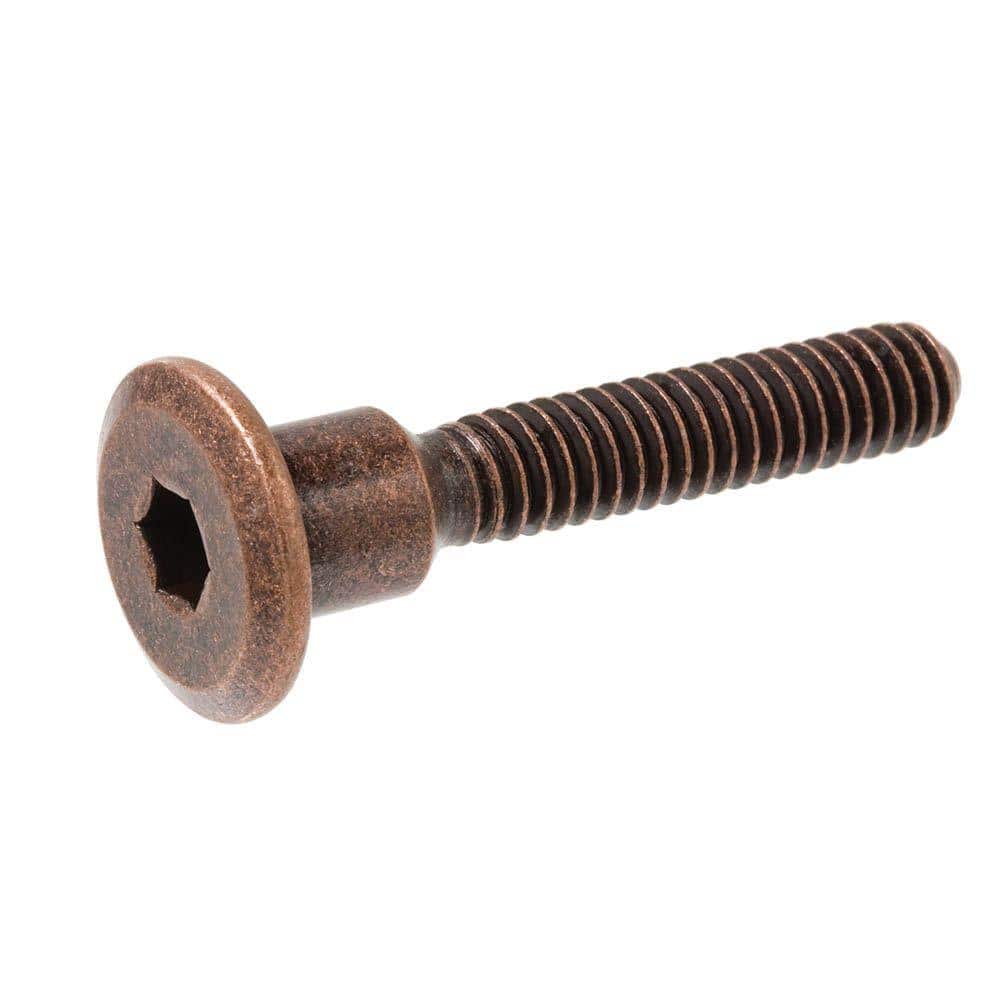 Unbranded 1/4 in.-20 x 40 mm Antique-Brass Wide Shaft Connecting Bolt (4-Pieces)