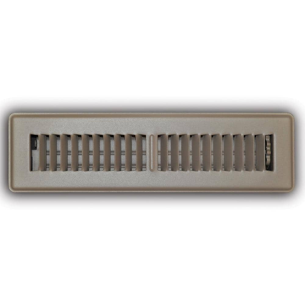 Everbilt 2 in. x 12 in. 2-Way Steel Floor Register in Brown