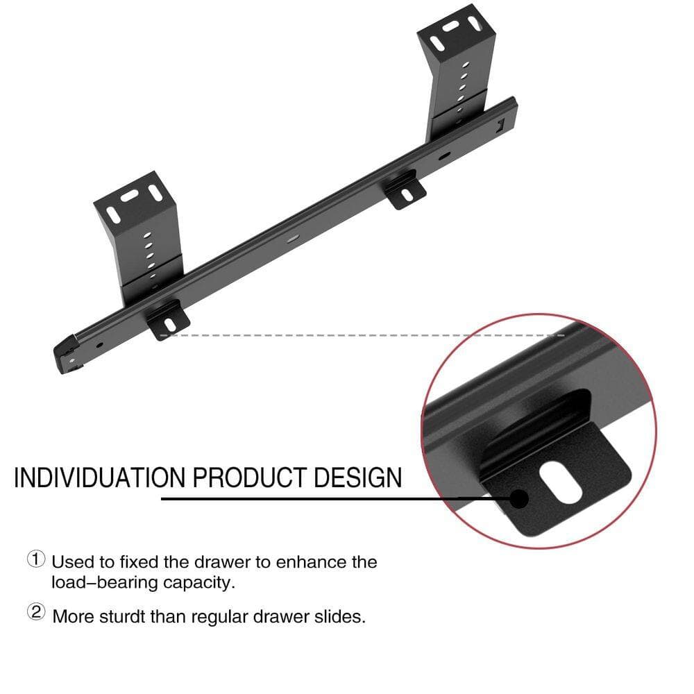 LAIFUCAM 16 in. Black Powder Coated Steel Undermount Soft-Close Heavy Duty Ball Bearing Drawer Slides for Cabinet Furniture (2)