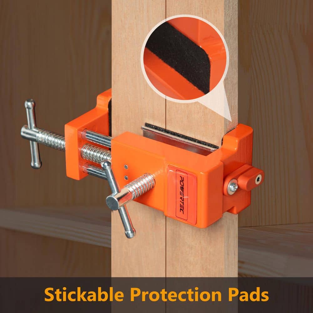 ‎POWERTEC Cabinet Face Frame Clamps (2-Pack), Cabinet Installation Tool with Drill Guide, Precise Alignment and Secure Hold (2)