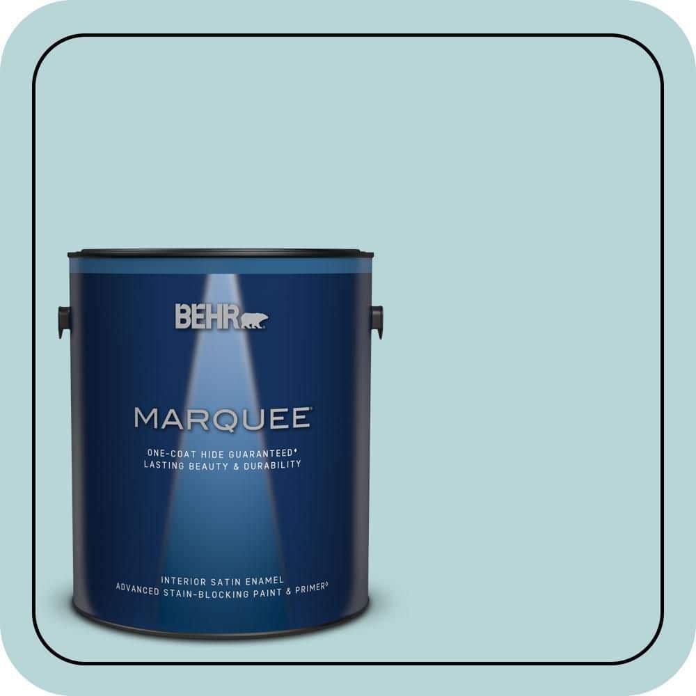 BEHR MARQUEE 1 gal. #510E-2 Rhythmic Blue Satin Enamel Interior Paint & Primer