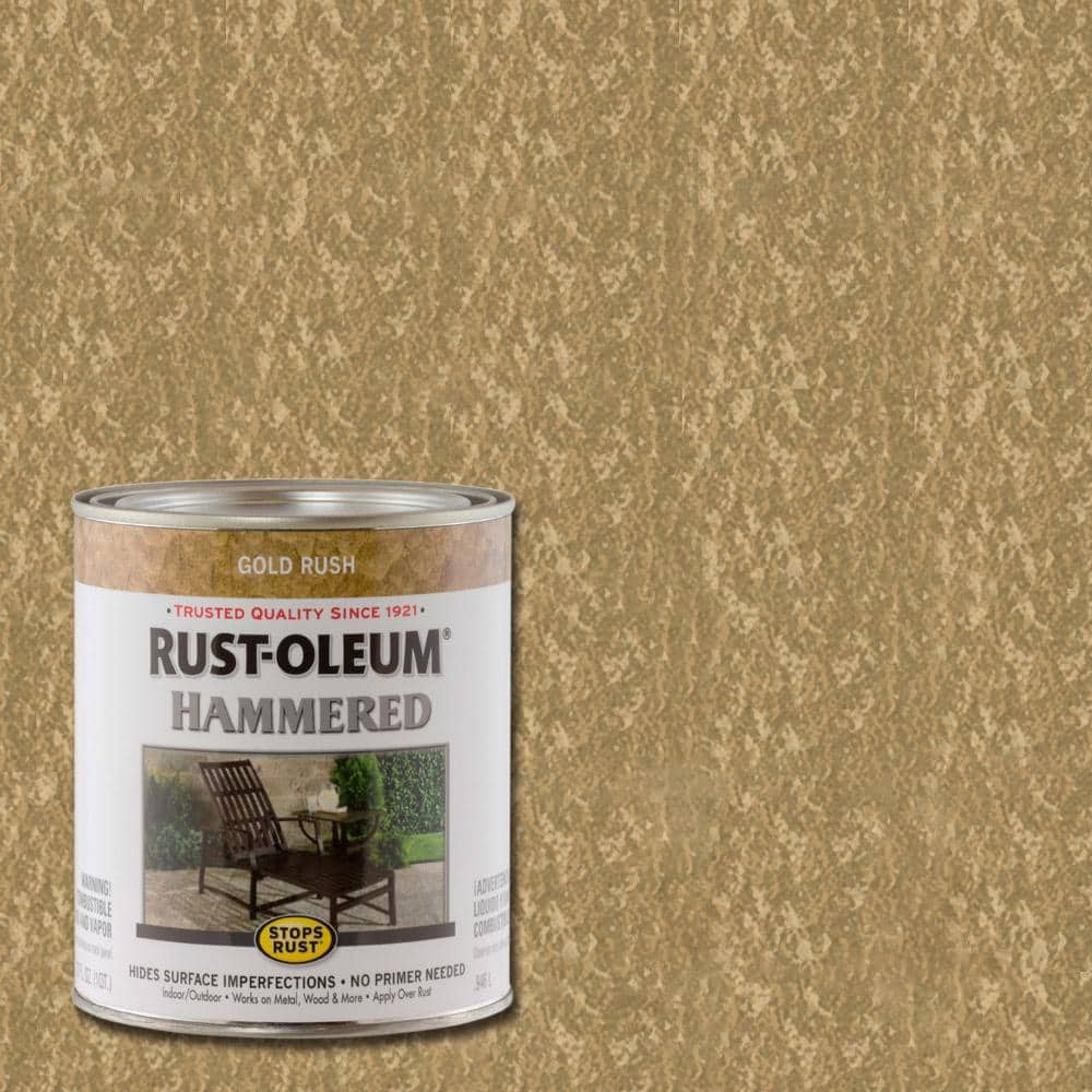 Rust-Oleum Stops Rust 1 qt. Gold Rush Hammered Gloss Rust Preventive Interior/Exterior Paint