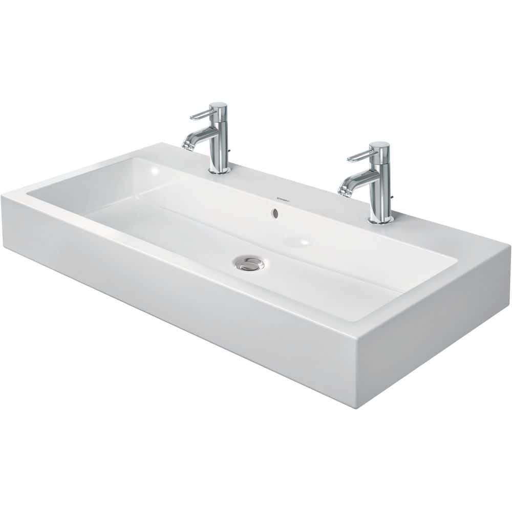 Duravit Vero 6.88 in. Wall-Mounted Rectangular Bathroom Sink in White