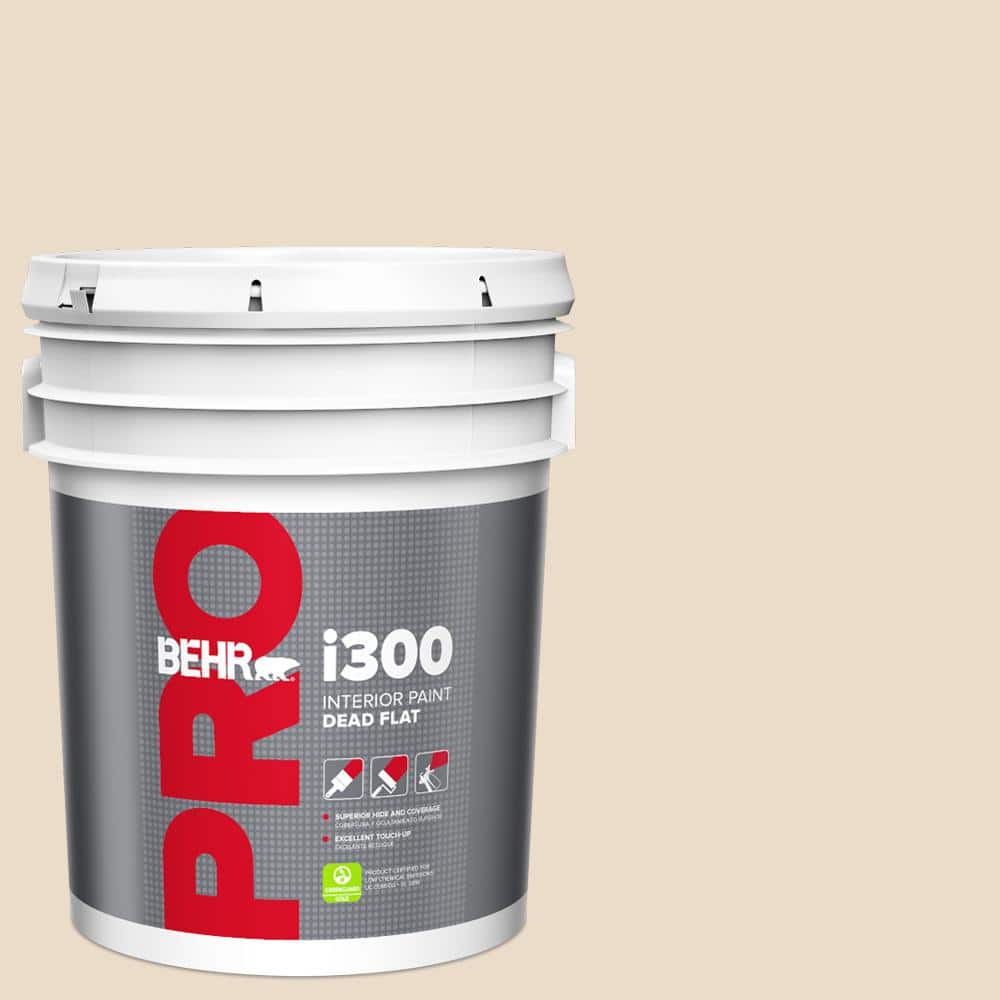 BEHR PRO 5 gal. #S240-1 Creme Fraiche Dead Flat Interior Paint