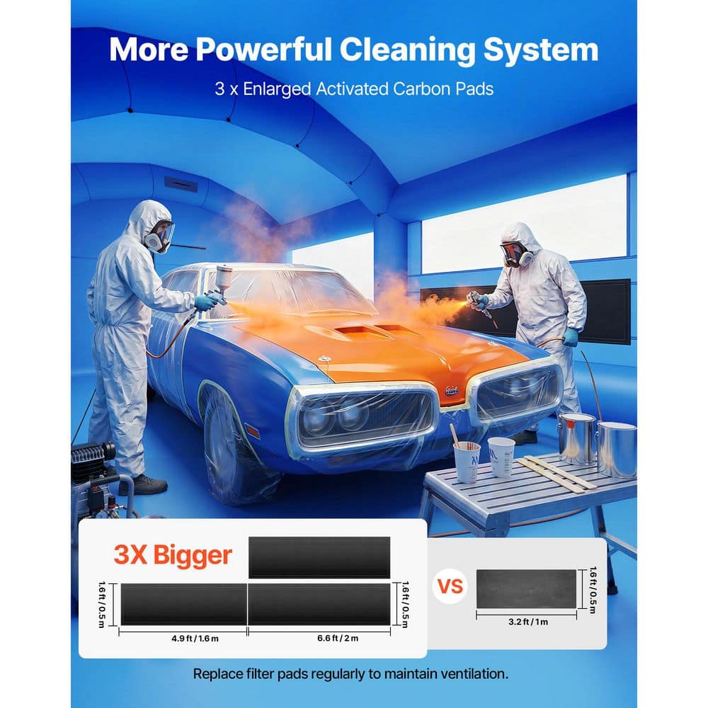 SKYSHALO Portable Inflatable Paint Booth, 21 x 13.5 x 9.8 ft, 1100W Blower, Air Filter System, for Furniture/Medium Vehicles (3)