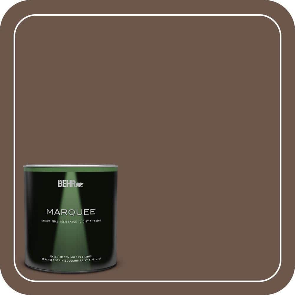 BEHR MARQUEE 1 qt. #N170-6 Natural Bark Semi-Gloss Enamel Exterior Paint & Primer
