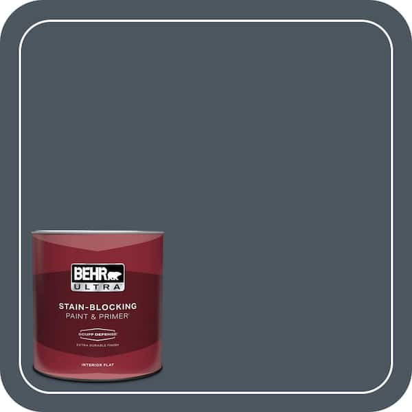 BEHR ULTRA 1 qt. #N480-7 Midnight Blue Extra Durable Flat Interior Paint & Primer (2)