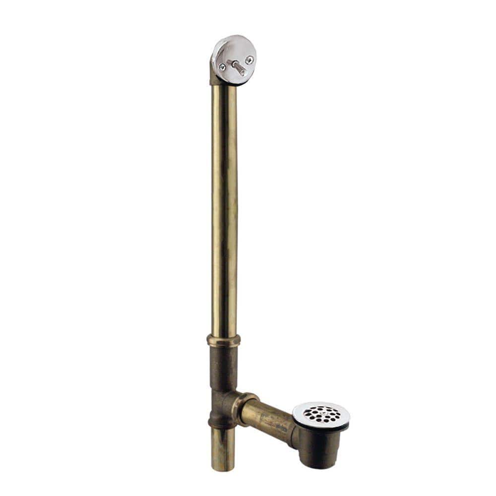Westbrass 20 Gauge Trip Lever Overflow Waste with Grid Drain, Polished Chrome (1)