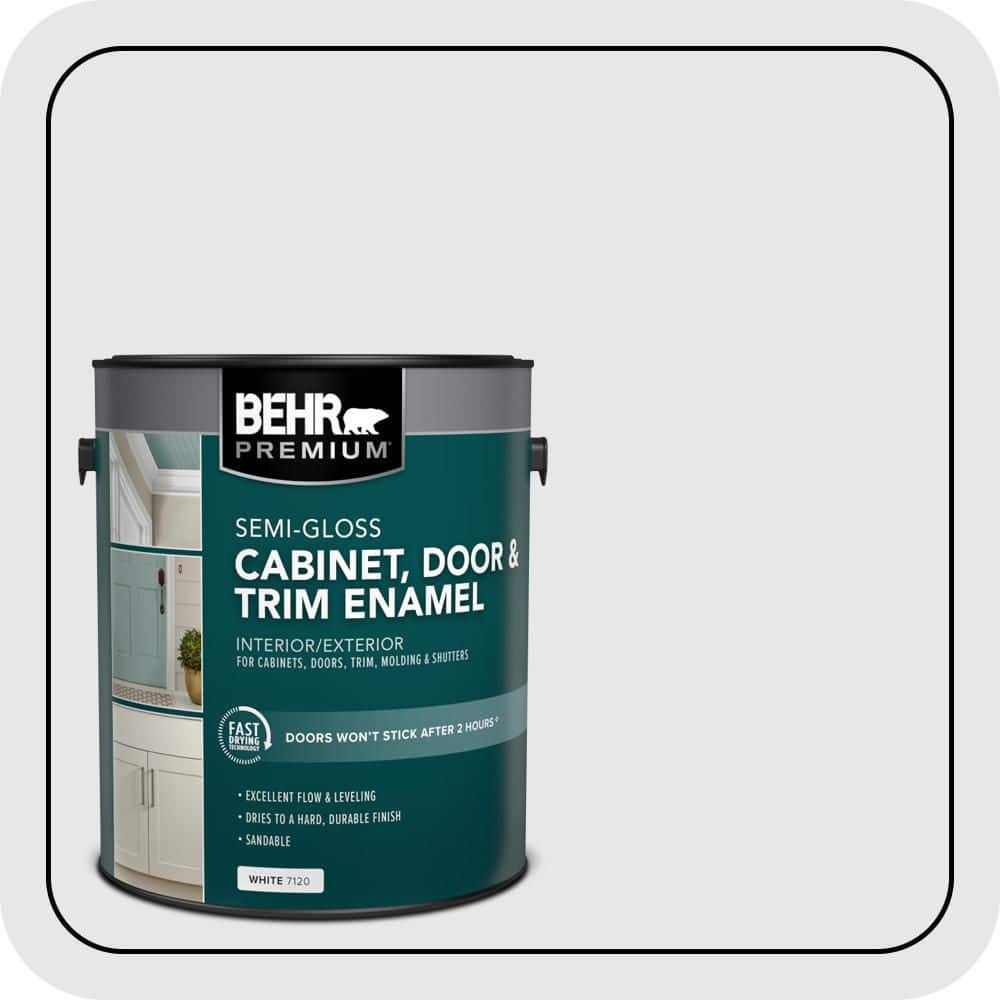 BEHR PREMIUM 1 gal. #PR-W09 Nimbus Cloud Semi-Gloss Enamel Interior/Exterior Cabinet, Door & Trim Paint (1)