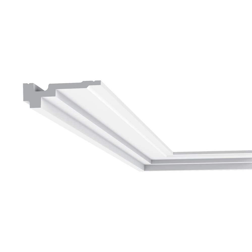 ORAC DECOR 4-3/8 in. x 1-3/8 in. x 78-3/4 in. Primed White Plain Polyurethane Crown Moulding (2-Pack)