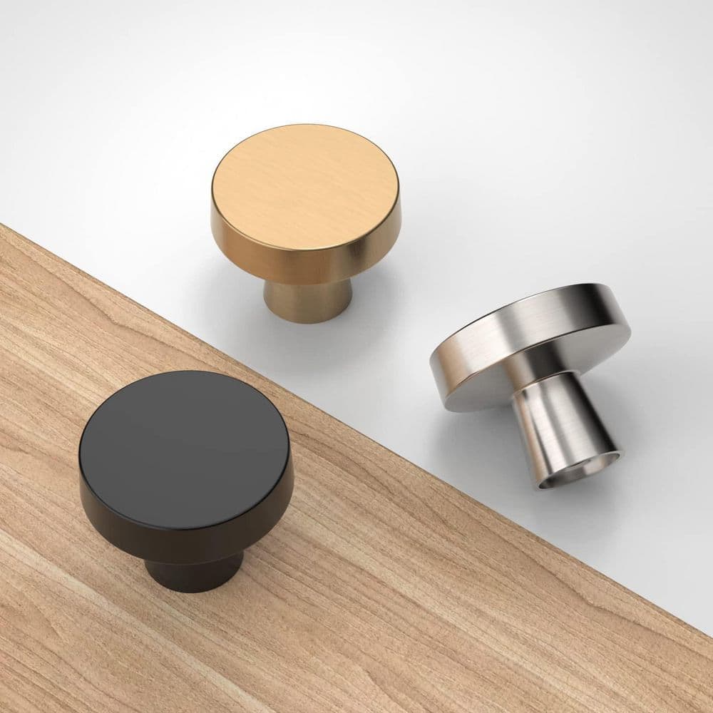 Wudkey 10 Pack Champagne Bronze Round Cabinet Knob, Kitchen Cabinet Hardware Knobs for Drawers and Dressers (3)