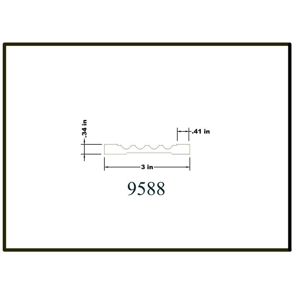 HOUSE OF FARA 7/16 in. x 3 in. x 7 ft. Oak Wood Fluted Casing Moulding (2)