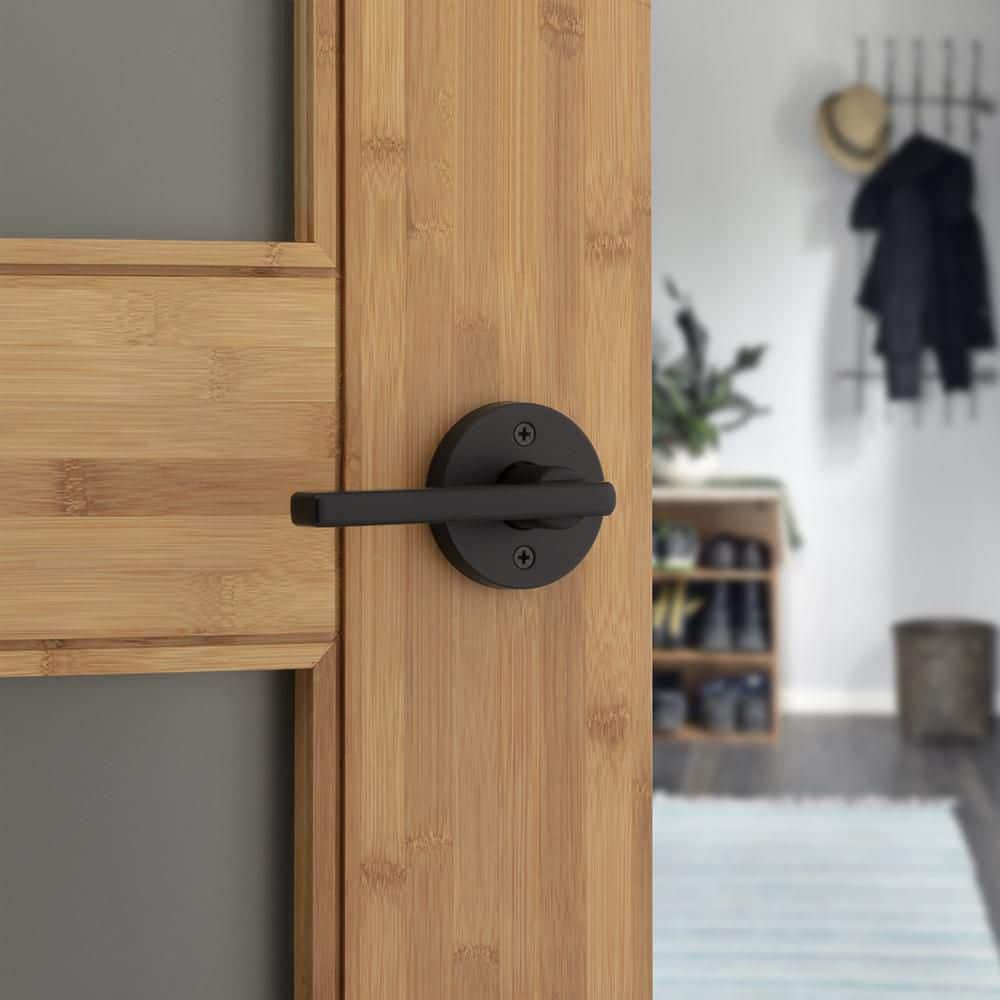 Kwikset Halifax Matte Black Round Half Dummy Reversible Door Handle (2)