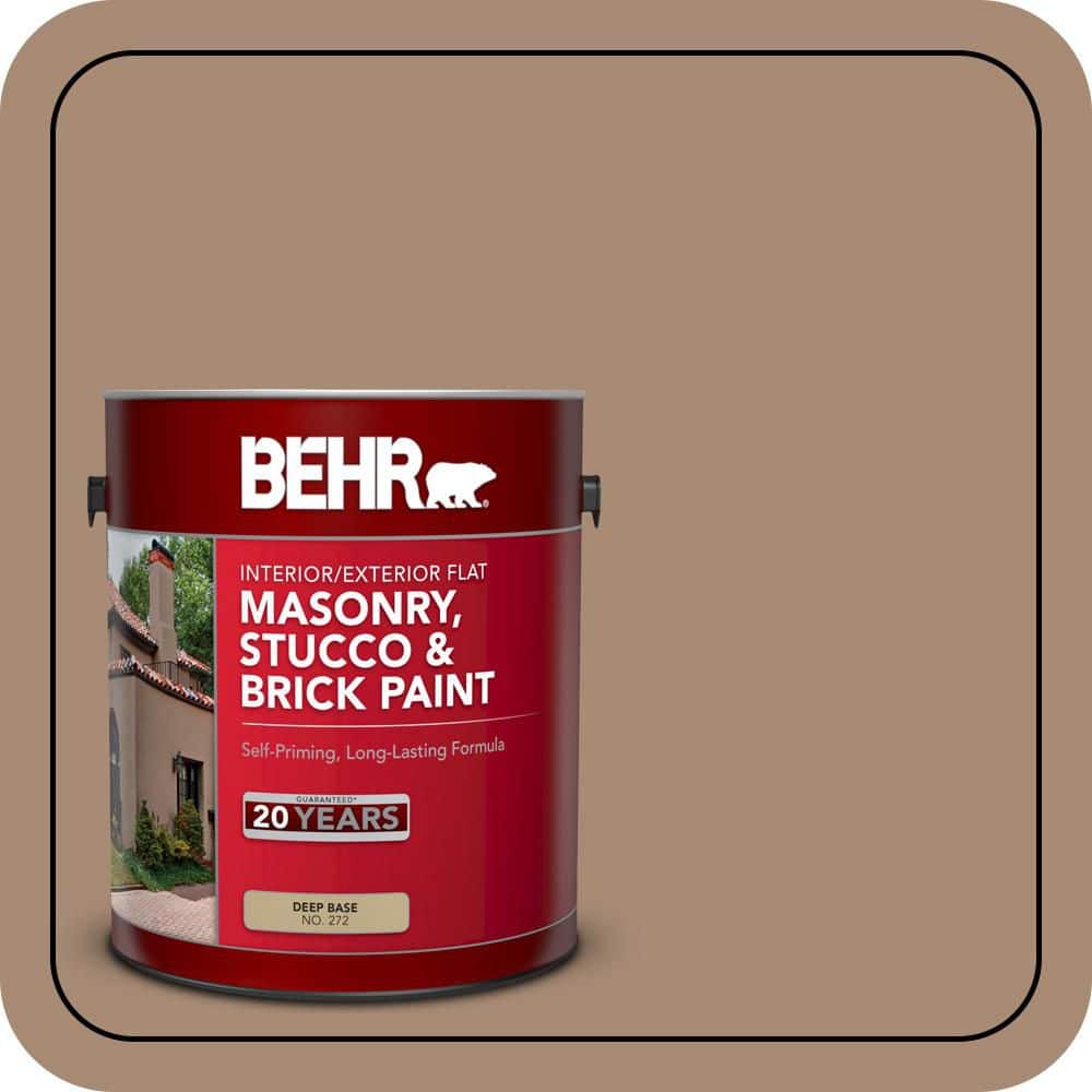BEHR 1 gal. #N240-5 Rodeo Tan Flat Interior/Exterior Masonry, Stucco and Brick Paint