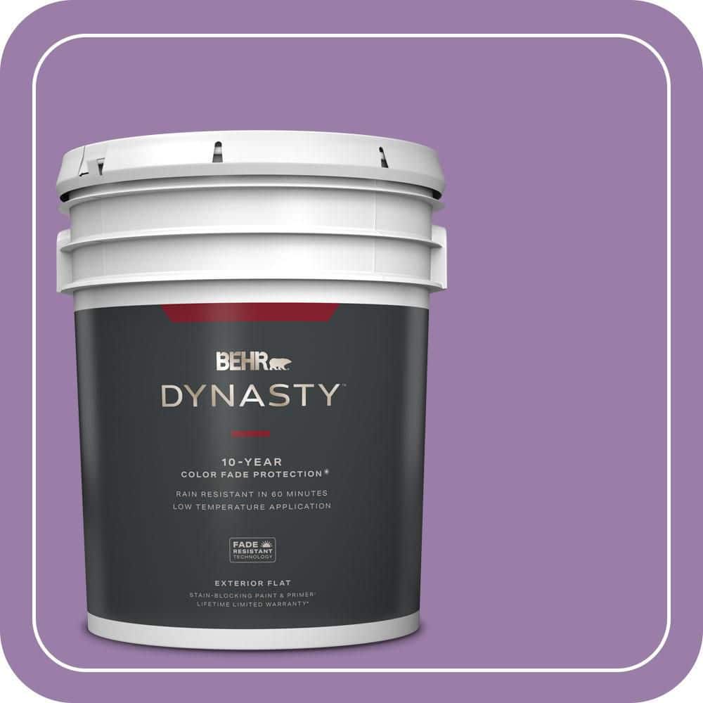 BEHR DYNASTY 5 gal. #MQ4-61 Lilac Intuition Flat Exterior Stain-Blocking Paint and Primer