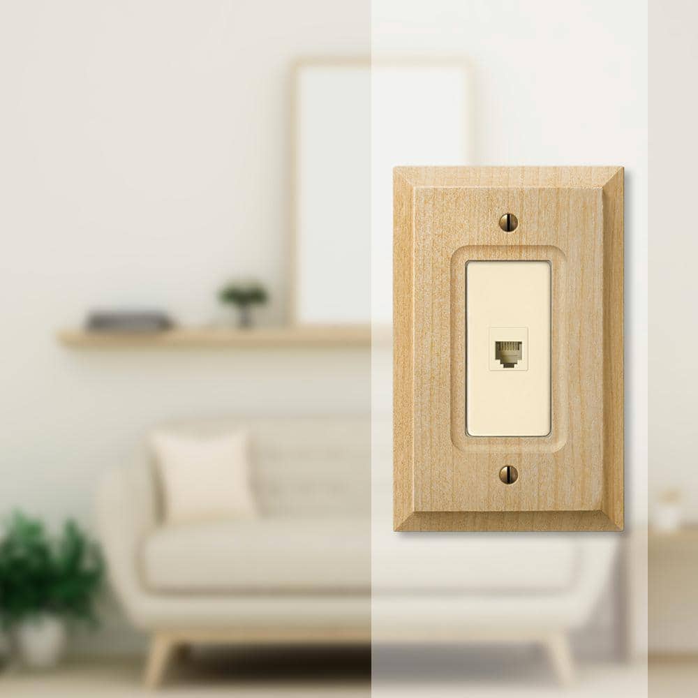 AMERELLE Wood 1-Gang Phone Jack Wall Plate (1-Pack) (2)