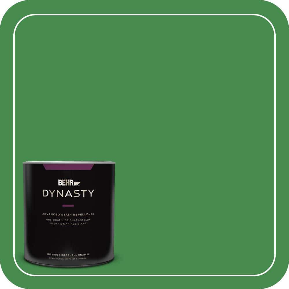 BEHR DYNASTY 1 qt. #MQ4-48 Planet Green One-Coat Hide Eggshell Enamel Interior Stain-Blocking Paint & Primer