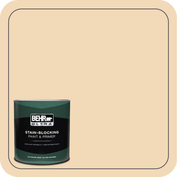 BEHR ULTRA 1 qt. #PPH-13 Vanilla Cone Semi-Gloss Enamel Exterior Paint & Primer (2)