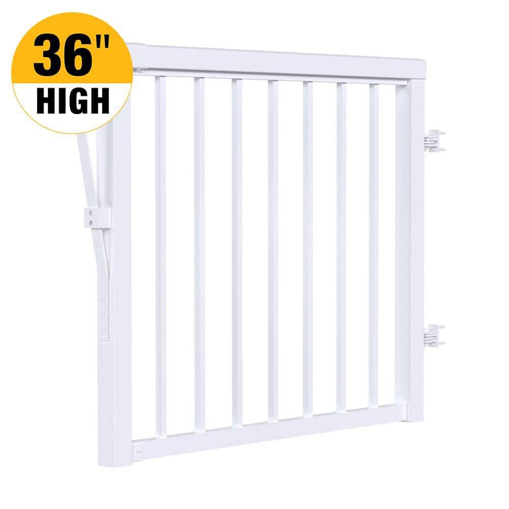 PEAK Aluminum Railing 36 in. H x 40 in. W Aluminum Deck Railing Picket Gate for 36 in. Height System White
