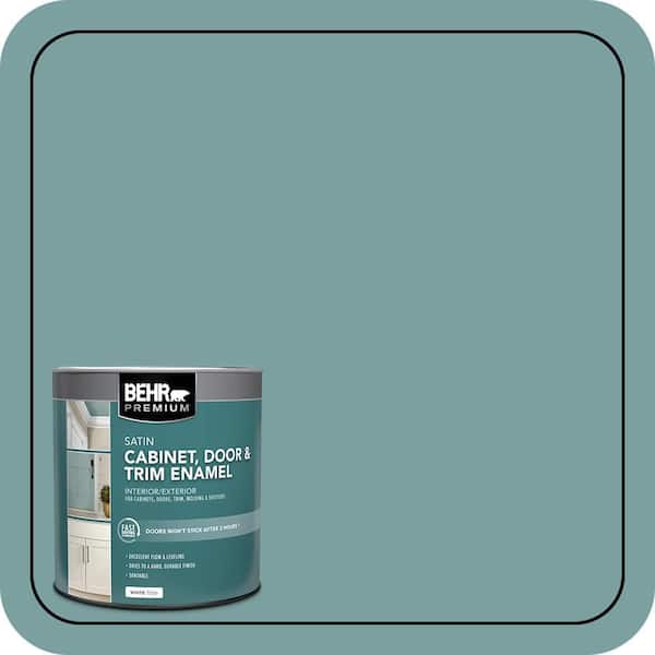 BEHR PREMIUM 1 qt. #S440-4 Tower Bridge Satin Enamel Interior/Exterior Cabinet, Door & Trim Paint (2)