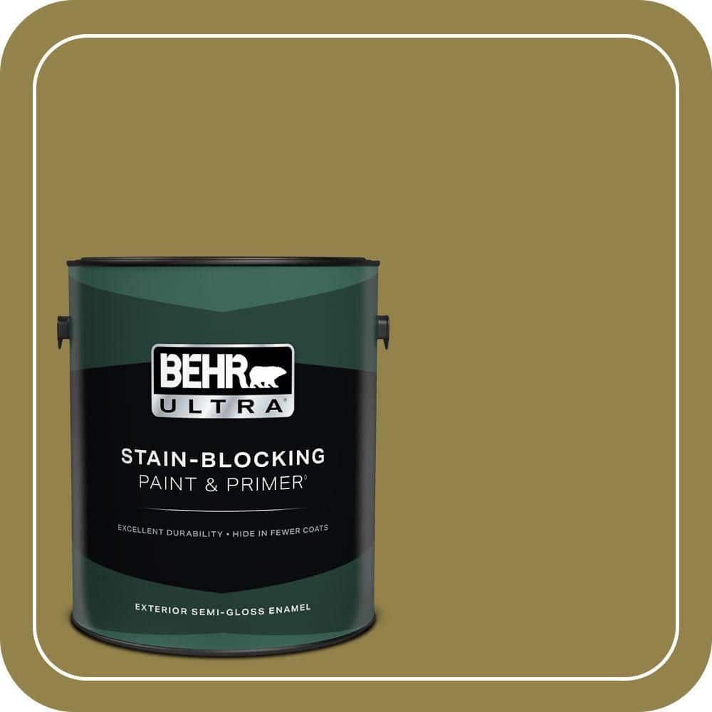 BEHR ULTRA 1 gal. #PPU9-02 Lucky Bamboo Semi-Gloss Enamel Exterior Paint & Primer