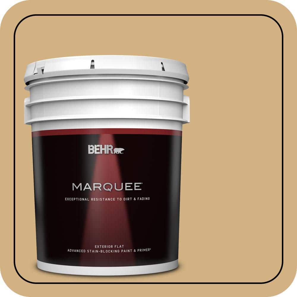 BEHR MARQUEE 5 gal. #QE-29 Light Oak Flat Exterior Paint & Primer