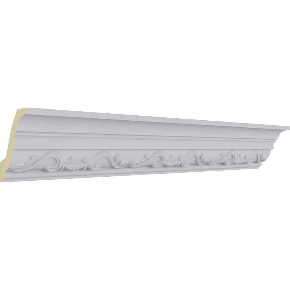Ekena Millwork 2-3/4 in. x 2-7/8 in. x 94-1/2 in. Polyurethane Caputo Crown Moulding (2)