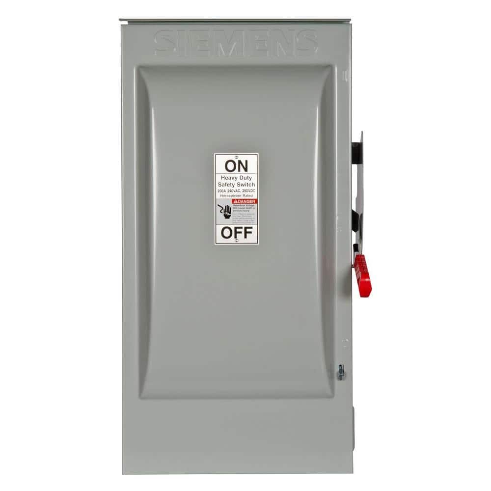 Siemens Heavy Duty 200 Amp 240-Volt 3-Pole Outdoor Fusible Safety Switch with Neutral
