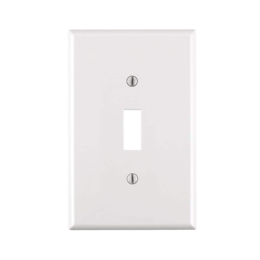 Leviton 1-Gang White Toggle Nylon Midway/Midsize Wall Plate (1-Pack) PJ1-W